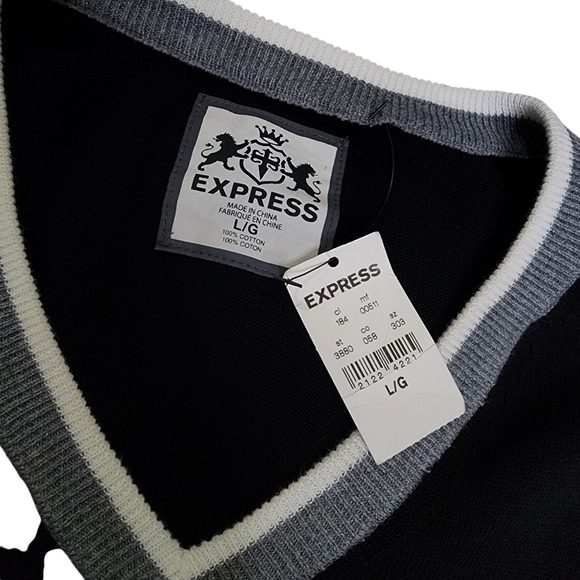 NWT Express V-Neck Men's Sweater Size Large - Picture 3 of 7